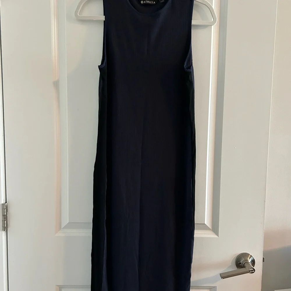 ATHLETA • Navy Blue Ribbed Dress • Small • - Picture 6 of 7